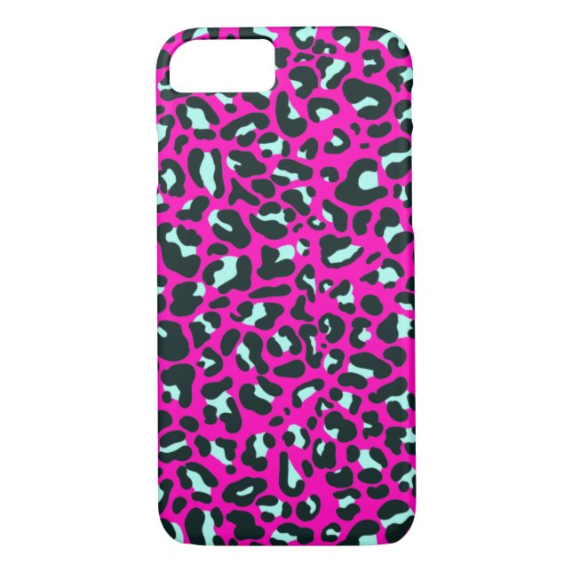 Funda De Case-Mate Para iPhone Impresión de animales de leopardo de chita rosado  (Reverso)