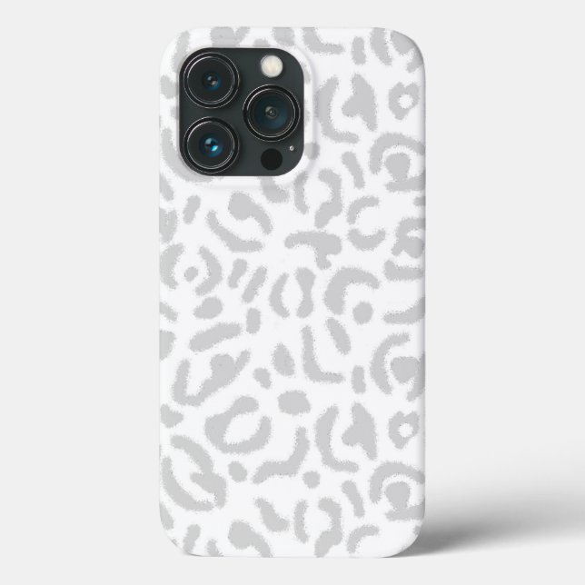 Funda De Case-Mate Para iPhone Impresión de animales de leopardo gris claro moder (Reverso )