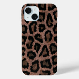 Funda Para iPhone 15 Impresión de animales de leopardo negro rojo dorad