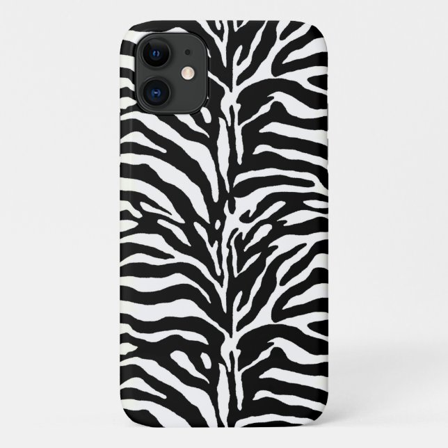 Funda De Case-Mate Para iPhone Impresión de animales salvajes, cebra en blanco y  (Reverso)