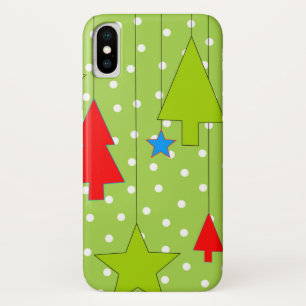 Funda Para iPhone X Impresión de árbol de Navidad festivo