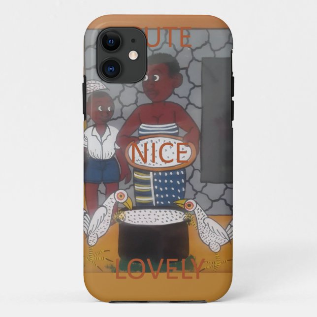 Funda De Case-Mate Para iPhone Impresión de arte casero tradicional africano (Reverso)