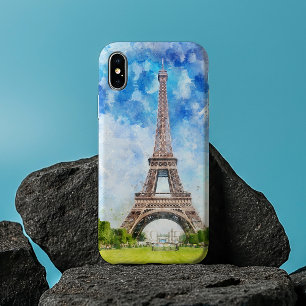 Funda Para iPhone 13 Pro Max Impresión de Arte de Acuarela de la Torre Eiffel d