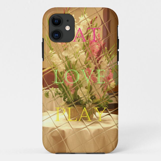 Funda De Case-Mate Para iPhone Impresión de arte de los floros reflejados (Reverso)