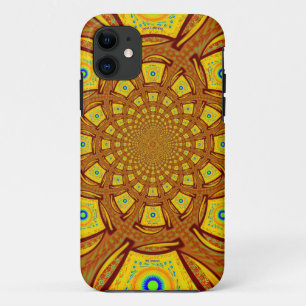 Funda Para iPhone 11 Impresión de arte en Kaleidoscope dorado