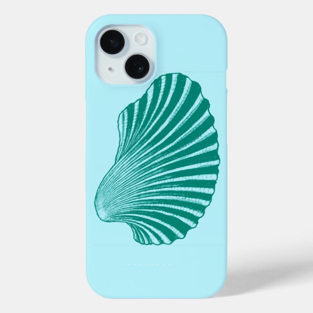 Funda De Case-Mate Para iPhone Impresión de bloques de conchas de vieira, turques (Reverso )