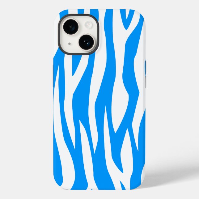 Funda De Case-Mate Para iPhone Impresión de cebra azul claro (Reverso )