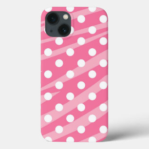 Funda Para iPhone 13 Impresión de cebra de puntos rosados