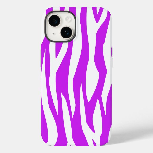 Funda De Case-Mate Para iPhone Impresión de cebra púrpura (Reverso )