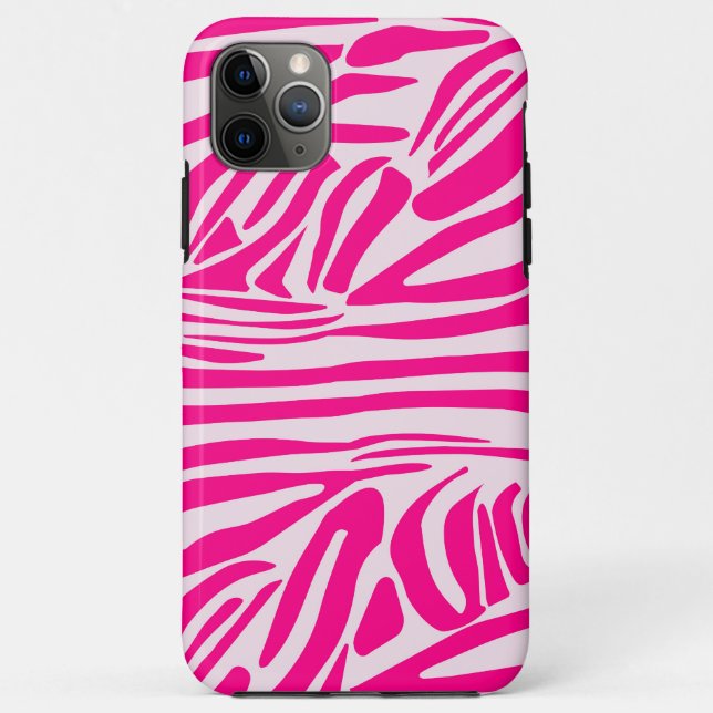 Funda De Case-Mate Para iPhone Impresión de cebra rosa (Reverso)