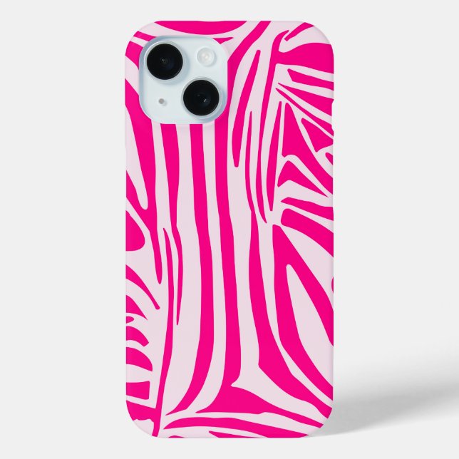Funda De Case-Mate Para iPhone Impresión de cebra rosa (Reverso )
