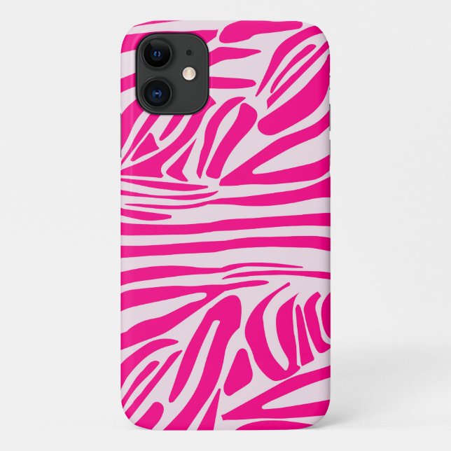 Funda De Case-Mate Para iPhone Impresión de cebra rosa (Reverso)