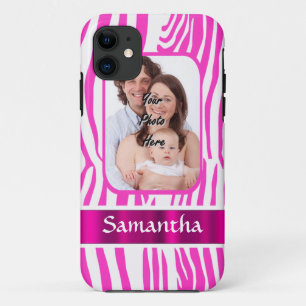 Funda Para iPhone 11 Impresión de cebra rosa