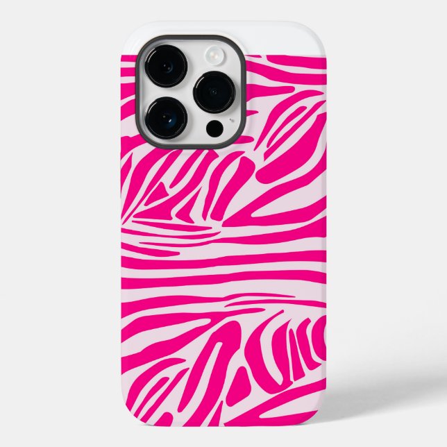 Funda De Case-Mate Para iPhone Impresión de cebra rosa (Reverso )