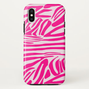 Funda Para iPhone X Impresión de cebra rosa