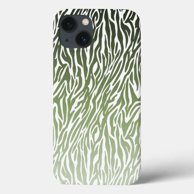 Funda De Case-Mate Para iPhone Impresión de cebra verde salvaje (Reverso)
