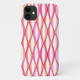 Funda Para iPhone 11 Impresión de cinta de medio siglo - coral y rosa