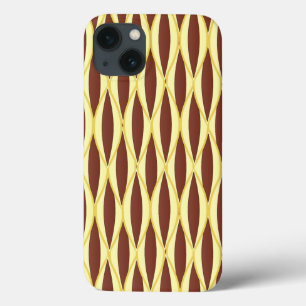 Funda Para iPhone 13 Impresión de cinta de medio siglo - marrón y oro