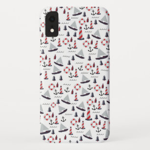 Funda Para iPhone XR Impresión de estilo vintage de Patrón Micro Nautic