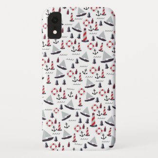 Funda Para iPhone XR Impresión de estilo vintage de Patrón Micro Nautic