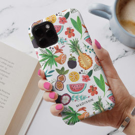 Funda Para iPhone 12 Impresión de fruta tropical ondulada