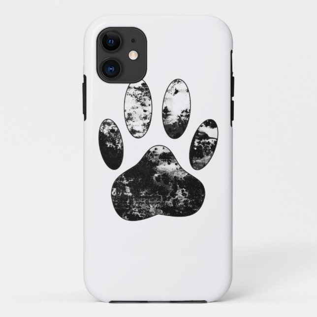 Funda De Case-Mate Para iPhone Impresión de garras de perro negro y blanco (Reverso)