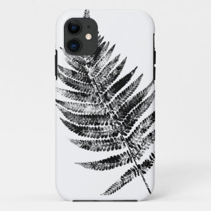 Funda Para iPhone 11 Impresión de hojas de hierro negro y blanco