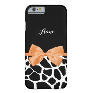 Funda Barely There Para iPhone 6 Impresión de jirafa de moda con nombre y Naranja d