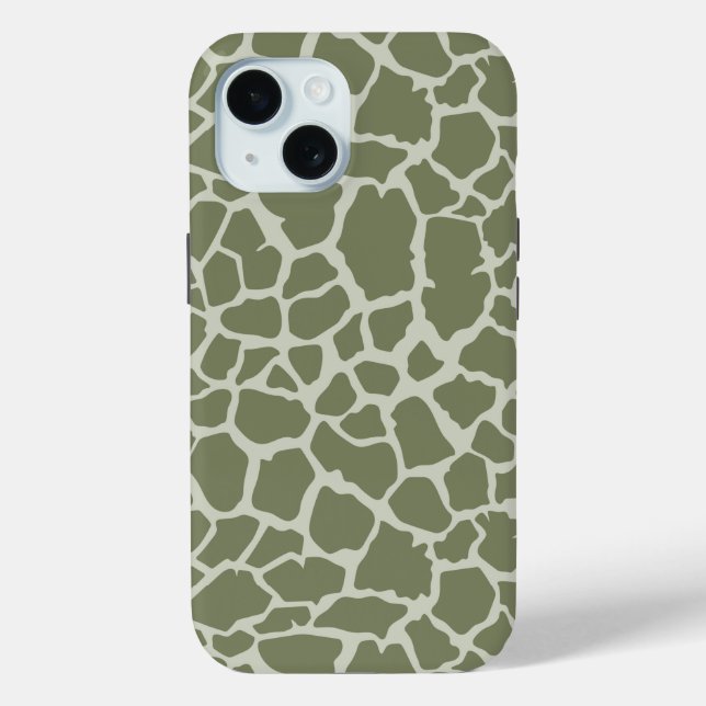 Funda De Case-Mate Para iPhone Impresión de jirafa verde sabio (Reverso )