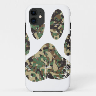 Funda Para iPhone 11 Impresión de la garra de perro de Camo con problem