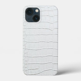 Funda Para iPhone 13 Mini Impresión de la piel de cocodrilo blanco