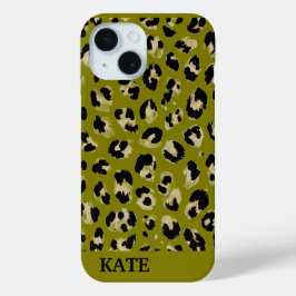 Funda Para iPhone 15 Impresión de leopardo