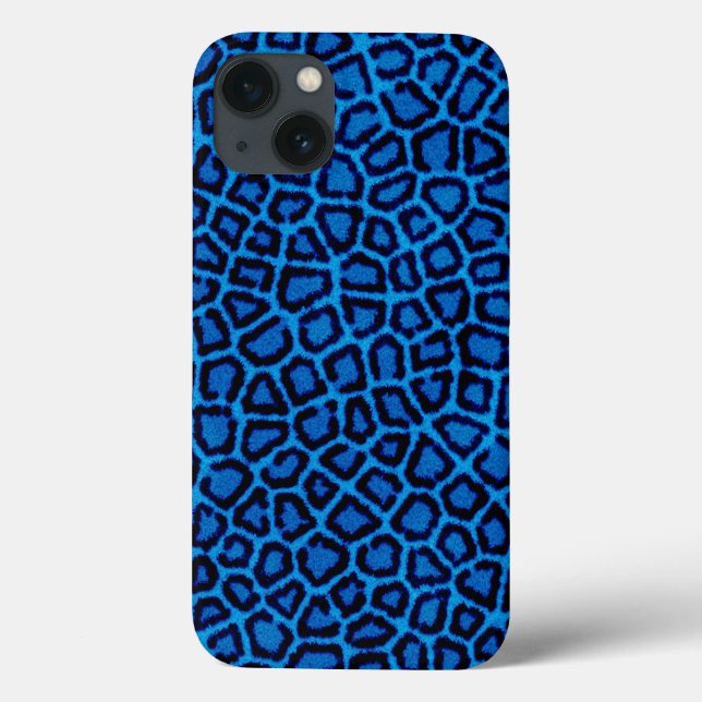 Funda De Case-Mate Para iPhone Impresión de leopardo azul (Reverso)