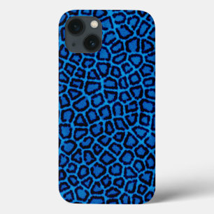 Funda Para iPhone 13 Impresión de leopardo azul