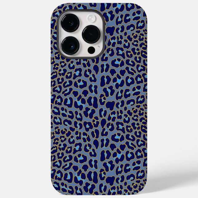 Funda De Case-Mate Para iPhone Impresión de leopardo azul (Reverso )
