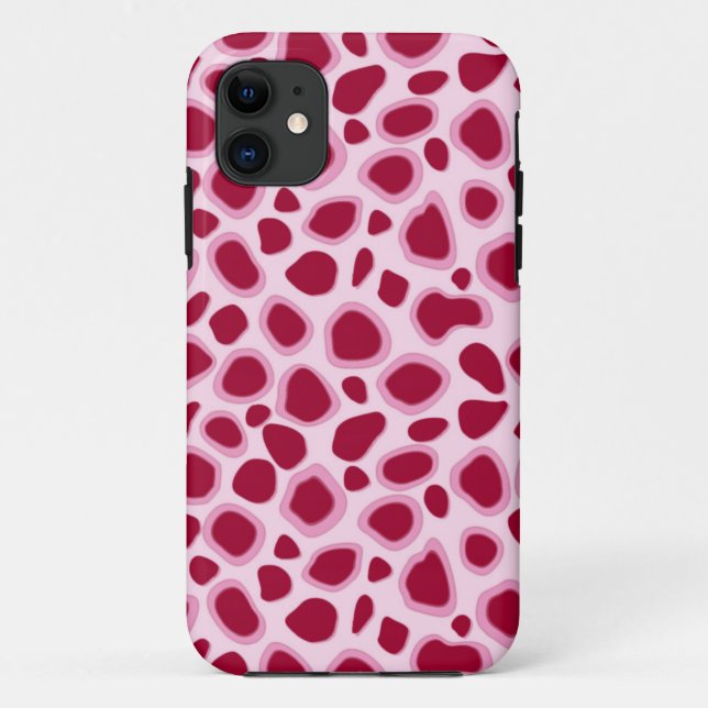 Funda De Case-Mate Para iPhone Impresión de leopardo - Borgoña y rosa (Reverso)