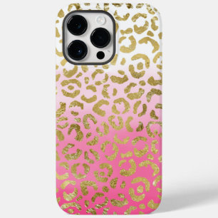 Funda Para iPhone 14 Pro Max De Case-Mate Impresión de Leopardo de oro de color de agua rosa