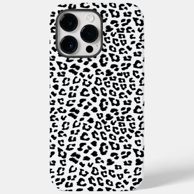 Funda De Case-Mate Para iPhone Impresión de leopardo en blanco y negro (Reverso )