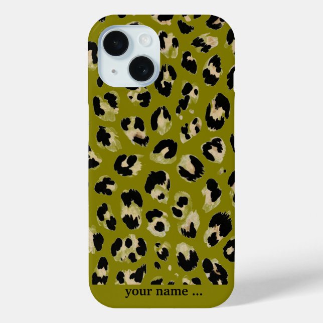 Funda De Case-Mate Para iPhone Impresión de leopardo kaki (Reverso )