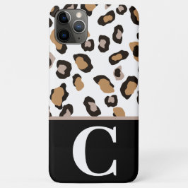 Funda Para iPhone 11 Pro Max Impresión de leopardo, negro, blanco, bloque de co