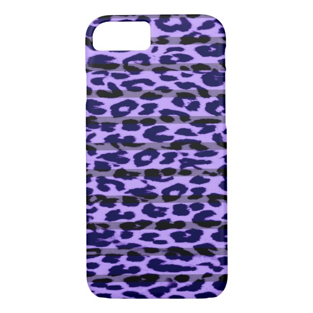 Funda De Case-Mate Para iPhone Impresión de leopardo púrpura (Reverso)