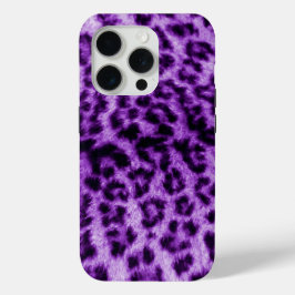 Funda Para iPhone 15 Pro Impresión de leopardo púrpura