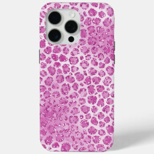 Funda Para iPhone 15 Pro Max Impresión de leopardo rosa de glitzy Girly