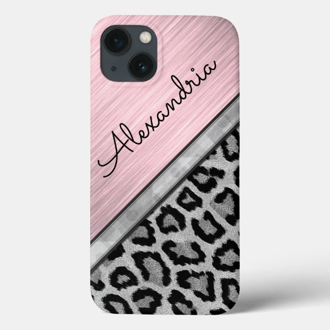 Funda De Case-Mate Para iPhone Impresión de leopardo rosa de Rubor (Reverso)