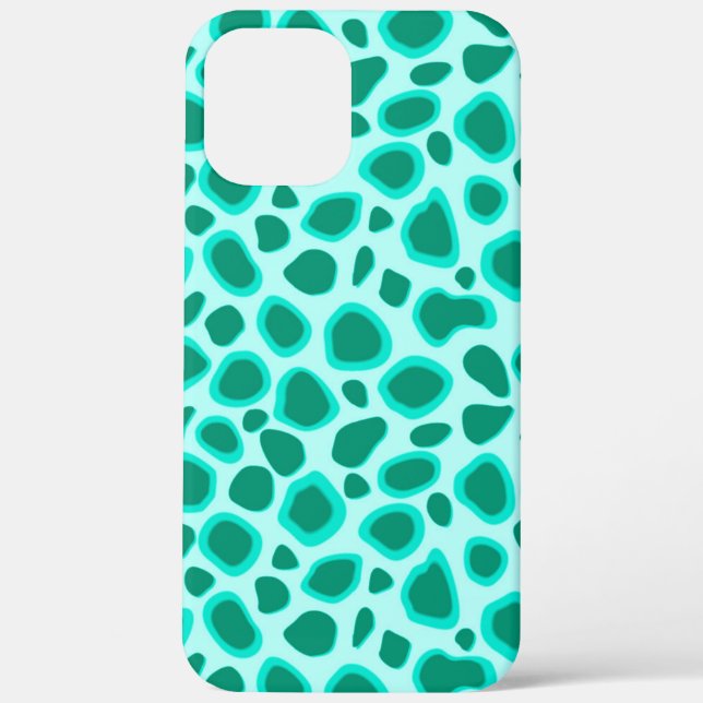 Funda De Case-Mate Para iPhone Impresión de leopardo - Turquesa y Aqua (Reverso )