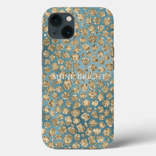 Funda Para iPhone 13 Impresión de leopardo verde verde verde verde azul