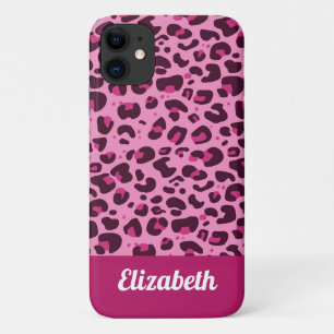 Funda Para iPhone 11 Impresión de lugares de leopardo rosa a la moda co