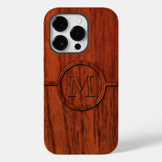 Funda Para iPhone 14 Pro De Case-Mate Impresión de madera de caoba monográfica