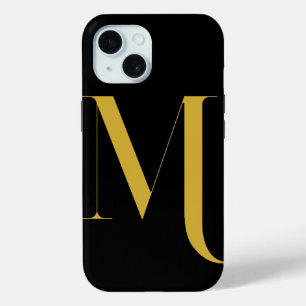 Funda Para iPhone 15 Impresión de monograma extra grande única