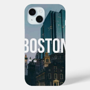 Funda Para iPhone 15 Impresión de paisaje urbano vintage de Boston - Ar